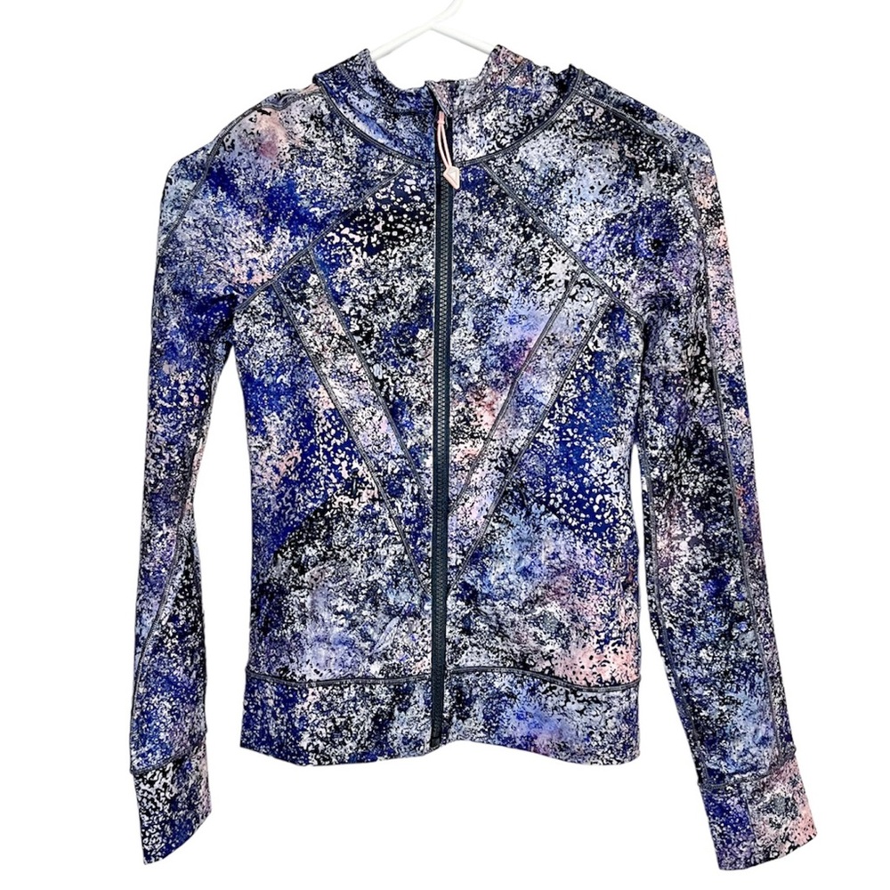 Kids Blue and Purple Patterned Zip-Up Top